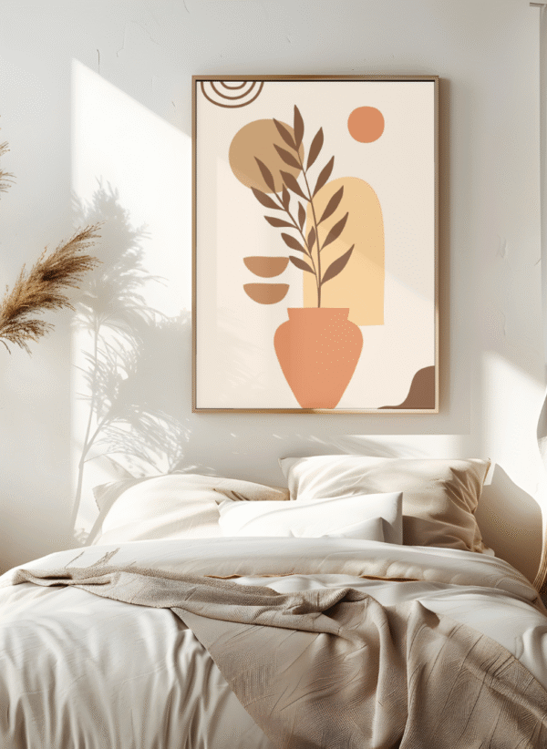 Earthy Modern Botanical Wall Art Set – Minimalist Abstract Plant Prints (Set of 3) 12x18 inches - Image 4