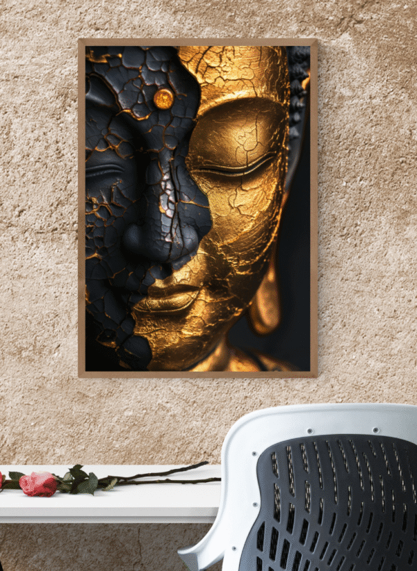 ufi Studio Buddha Art Canvas Painting 13x17 Inch Framed Wall Art for Bedroom, Living Room & Home Decor | Buddha Canvas for Office and Meditation Spaces - Image 2