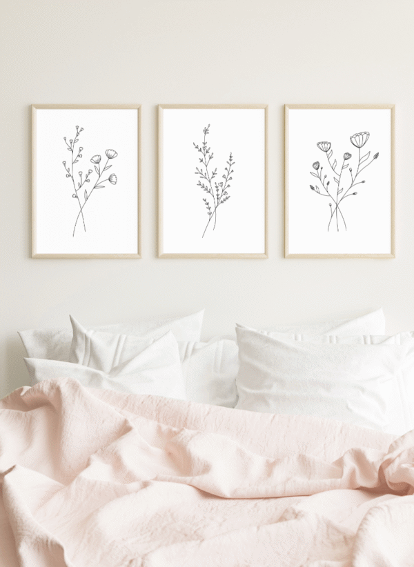 Kufi Studio Canvas Floral Wall Art - framed for Wall Decor ,Set of 3 (12x18) - Image 2