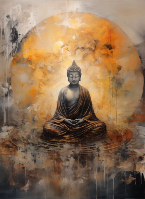 ufi Studio Buddha Art Canvas Painting Wall Painting for Living Room & Bedroom, Home Decor Art, 13X17 inches | Meditation Spaces - Image 3