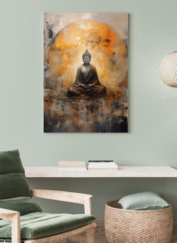 ufi Studio Buddha Art Canvas Painting Wall Painting for Living Room & Bedroom, Home Decor Art, 13X17 inches | Meditation Spaces - Image 4