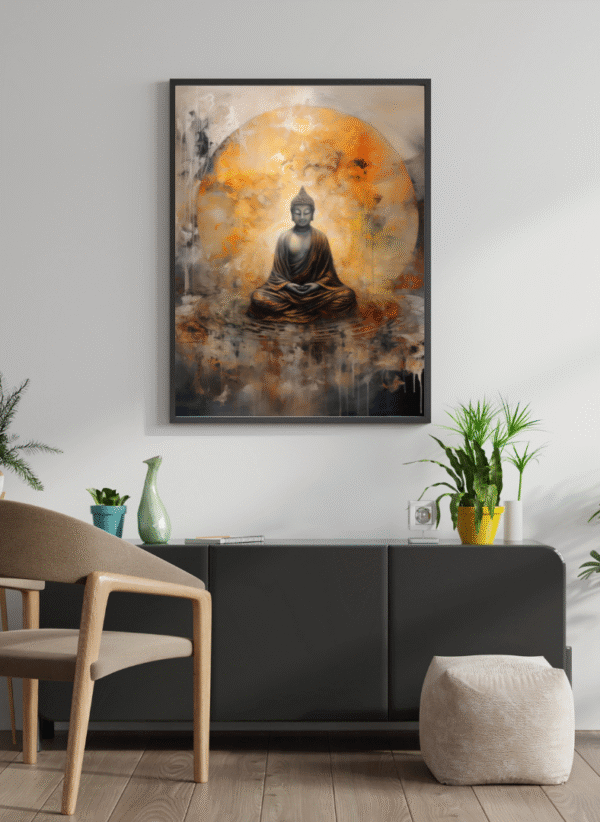 ufi Studio Buddha Art Canvas Painting Wall Painting for Living Room & Bedroom, Home Decor Art, 13X17 inches | Meditation Spaces