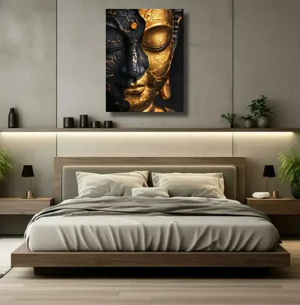 ufi Studio Buddha Art Canvas Painting 13x17 Inch Framed Wall Art for Bedroom, Living Room & Home Decor | Buddha Canvas for Office and Meditation Spaces - Image 5