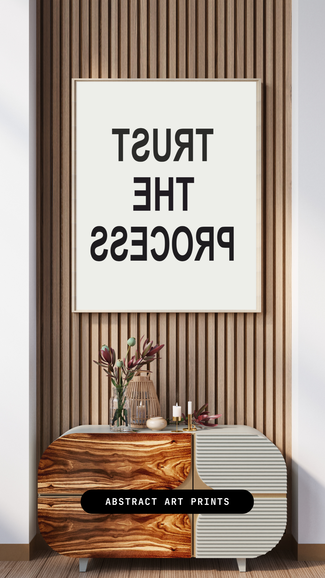 Kufi Studio – Trust the process – Inspirational Quote Poster with Wall Frame for Home and Office Decoration, Synthetic Wood, Black Frame, 13 X 10 Inches - Image 2
