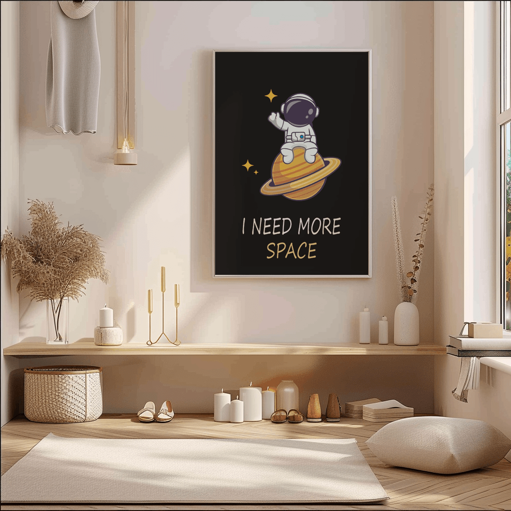 Kufi Studio - I Need More Space - Inspirational Quote Poster with Wall Frame for Home and Office Decoration, Synthetic Wood, Black Frame, 13 X 10 Inches - Image 4